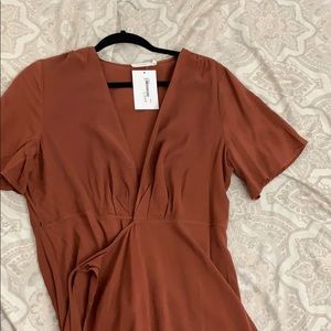 Lush burnt orange/brown wrap dress